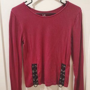 18 Rocks Lace Up Long Sleeve Crop